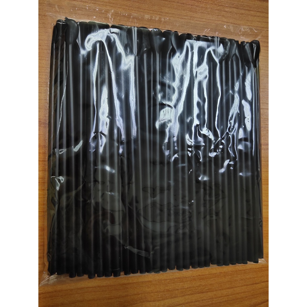 หลอดปลายช้อน **สีดำ** 6 มม. บรรจุ 100