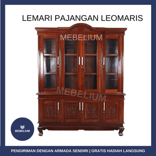 [Khusus Cargo] Lemari Buku 4 Pintu Full Kayu Jati Duco Melamic Original Mebelium