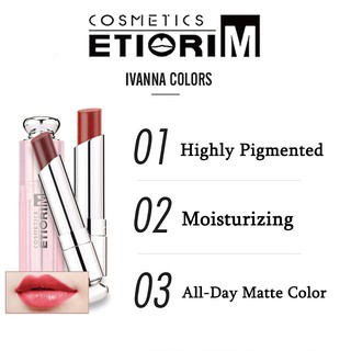 【Cosmetics Etiorim】 Matte Satin Lipstick Long Lasting Waterproof Moisture Vitalize Lipstick Lip Make up