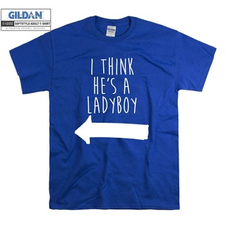 เสื้อยืด ผ้าฝ้าย แบบนิ่ม ทรงหลวม พิมพ์ลาย I think It Ladyboy สไตล์ฮิปสเตอร์ สําหรับผู้ชายS-5XL