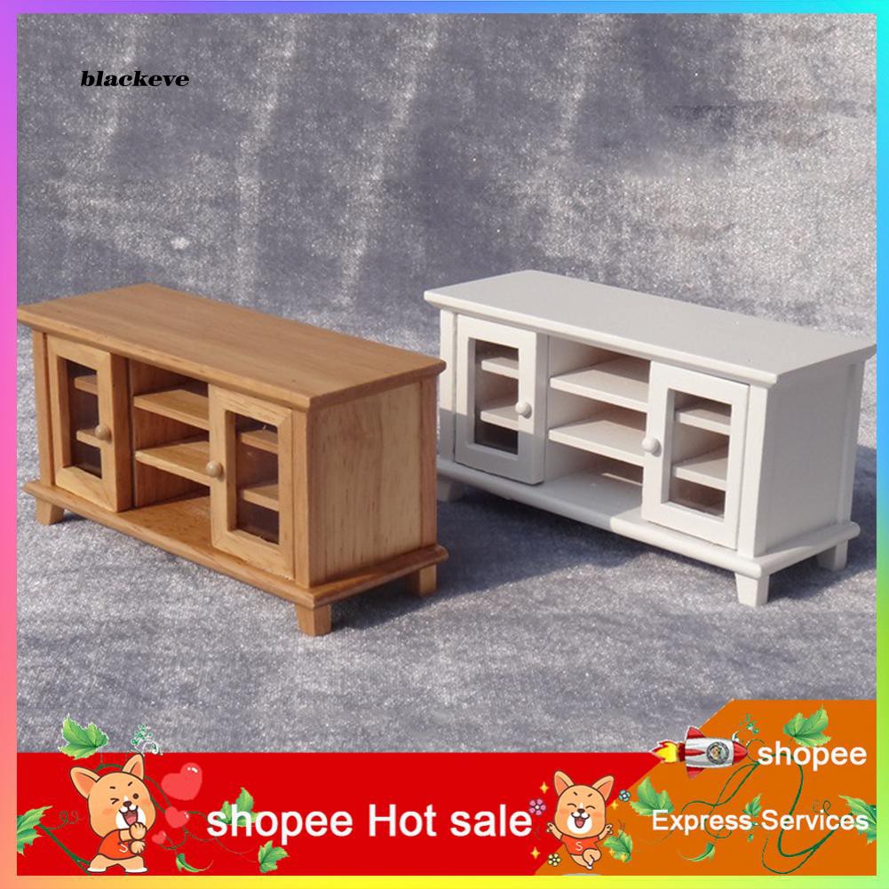 Zxb 1 12 Doll House Miniature Wooden Tv Cabinet Living Room