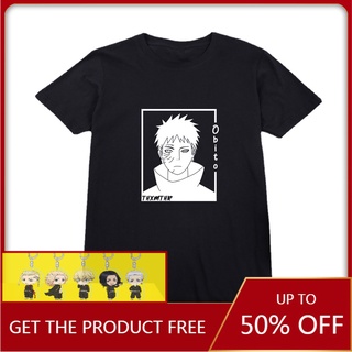 เสื้อยืดแขนสั้นลําลอง พิมพ์ลายการ์ตูนนารูโตะ Uchiha Obito เครื่องแต่งกายคอสเพลย์ สําหรับผู้ชาย และผู้หญิง