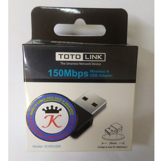 ตัวรับสัญญาณ Wireless USB Adapter TOTOLINK (N160USM Mini) N150 (Lifetime Forever)