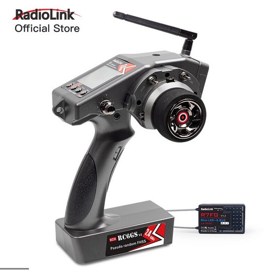 (ส่งจากไทย) RadioLink RC6GS V2 2.4G 6CH Car Controller Transmitter+R7FG Gyro Inside Receiver For Boa