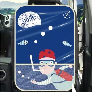 แผ่นรองกันเลอะ เบาะหลังรถยนต์ ลายการ์ตูน Cartoon Car Back Seat Protector