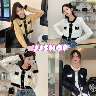 JJ shop 💜พร้อมส่ง เสื้อถักไหมพรม แขนยาวคอกลม ทรงลูกคุณหนูเกาหลีๆ "M5302" -N