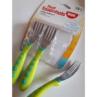 First Essentials by NUK™ Kiddy Cutlery® Green 3 Toddler Forks, 18+ Months ส้อมสำหรับเด็กวัยหัดเดิน 18 เดือน+ Made in USA