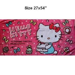 ลิขสิทธิ์แท้ ผ้าขนหนู ผ้าเช็ดตัว ผืนใหญ่ ขนาด 27x54 นิ้ว ลาย คิตตี้ Kitty ผ้านิ่ม ราคาป้าย 650บ.