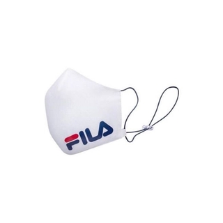 FILA แท้100%  ผ้าปิดจมูก สีขาว พร้อมสายคล้องคอปรับระดับได้ในตัว