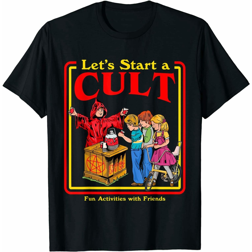 มาใหม่ล่าสุดผู้ชายออกแบบ TShirt Lets Start A Cult Horrory Men TShirt