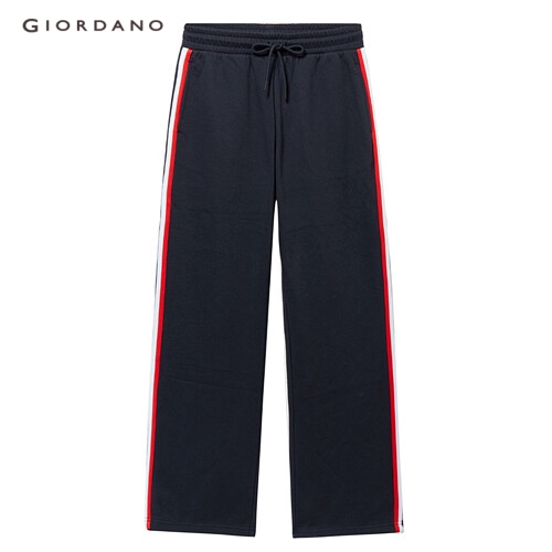 GIORDANO WOMEN Contrast color wide-leg khakis casual pants 05419098