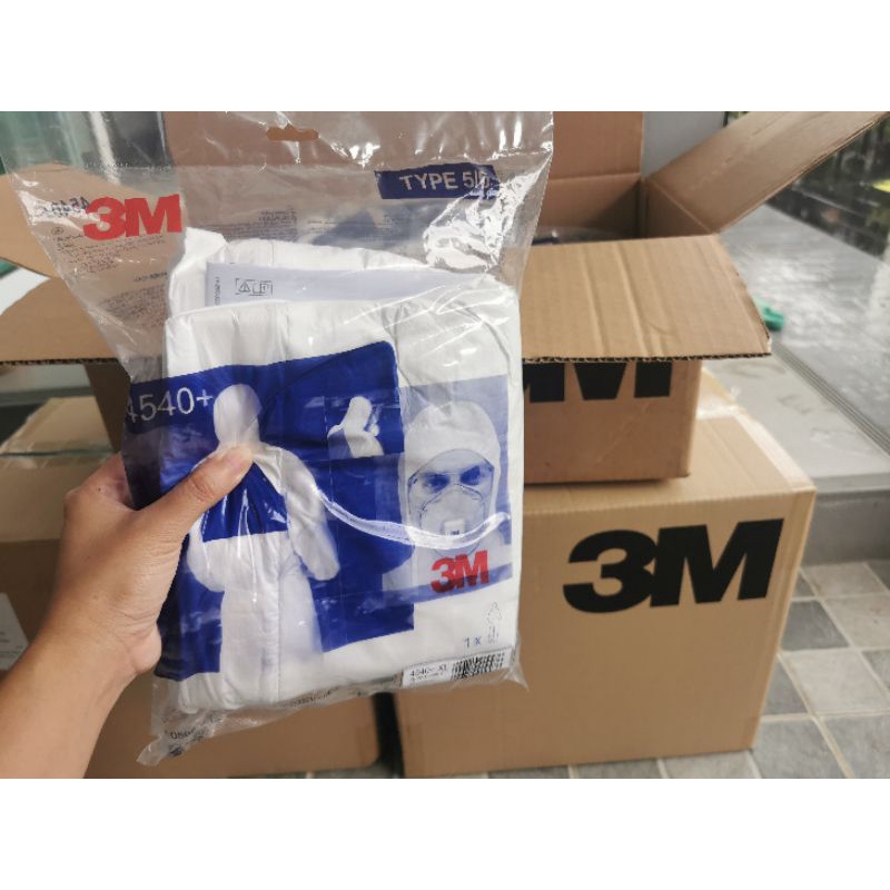 ชุด PPE ยี่ห้อ 3M รุ่น 4540 รุ่นป้องกันเชื้อโรค 100% ‼️สินค้าพร้อมส่ง