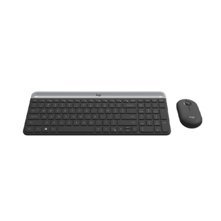 LOGITECH คีย์บอร์ดไร้สาย KEYBOARD+MOUSE SLIM COMBO MK470 BK #920-009262 ชุดคียบอร์ดเมาส์ Graphite แป้นพิมพ์ TH/ENG