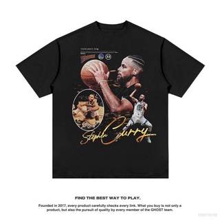 การพิมพ์ฝ้ายเสื้อยืดคอกลม แขนสั้น พิมพ์ลาย Ace NBA Finals FMVP Curry Fan สไตล์วินเทจ พลัสไซซ์S-4XL