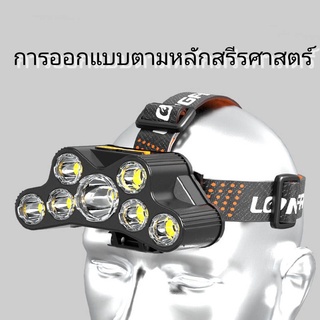 ไฟฉายคาดหัว LED 30W 50W ไฟฉายติดศีรษะ ไฟฉายเดินป่า สว่าง  ชาร์จได้ กันน้ำ มีเซ็นเซอร์ headlamp Rechargeable Sensor