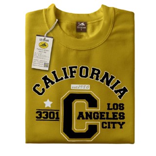 เสื้อยืดแขนสั้นสีมัสตาร์ด ลายCALIFORNIA