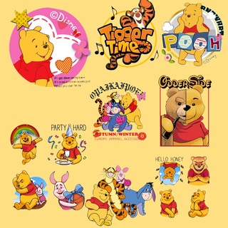 ตัวรีดติดเสื้อ Winnie The pooh หมีพู  41. รีดง่ายแผ่นฟิมล์รีดร้อนติดเสื้อ