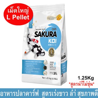 อาหารปลาคาร์ฟ อาหารปลาซากุระโค่ย สูตรเร่งขาว เร่งโต เม็ดใหญ่ 6mm 1.25กก.Sakura Koi Growth &amp; Perfect White Carp Fish Food