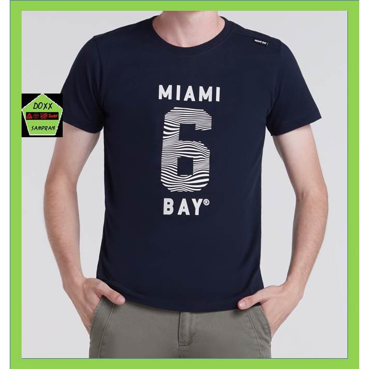 Miami bay เสื้อคอกลมชาย รุ่น Number 6 สีกรม