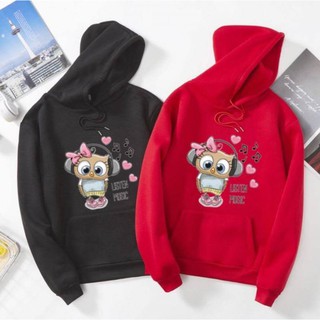 PA SHOP เสื้อกันหนาวแบบฮู๊ด แบบสวม ลายแมว เสื้อกันหนาวแขนยาว เสื้อลายมาใหม่ เสื้อแขนยาวผ้าดี