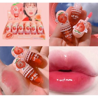 ⚡FLASH SALE⚡♡พร้อมส่งKISS BEAUTY LIP OIL MAGIC 🍑 ลิปออยเปลี่ยนสี สีชมพู #70242-03(24pcs in a box)