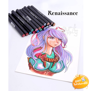 ปากกามาร์คเกอร์ 2 หัว Renaissance รุ่น MC101 **คละสี**