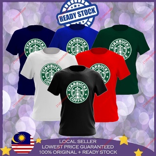 Starbucks เสื้อยืดคอกลม แขนสั้น ผ้าฝ้าย 100% พิมพ์ลาย Baju Lelaki Wanita สําหรับผู้ชาย และผู้หญิง