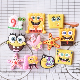 การ์ตูน Patrick Star SpongeBob jibitz สําหรับ crocks น่ารัก crocks jibitz Charm Pins อุปกรณ์ตกแต่งรองเท้าสําหรับเด็ก