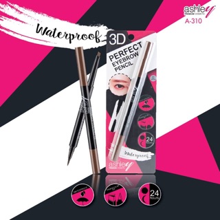 ดินสอเขียนคิ้ว 2 in 1  A-310 Ashley 3D perfect eyebrow pencil