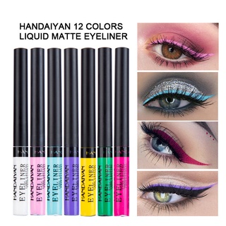 Handaiyan เครื่องสําอางอายไลน์เนอร์เนื้อแมทกันน้ําติดทนนานสีขาวสีชมพู 1 ชิ้น