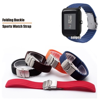 สำหรับ Huami Amazfit Bip 3 Lite S U Pro Pop พับหัวเข็มขัดกีฬาซิลิโคนสำหรับ GTS 2 2e mini GTS3 GTS4