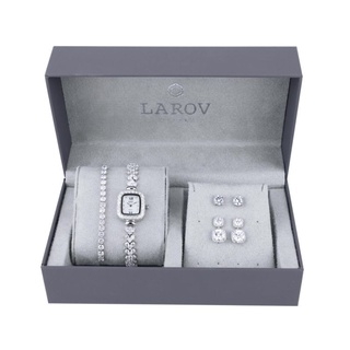 นาฬิกาข้อมือหรู ผู้หญิง LAROV LRS1014 A แบบเซ็ต สีเงิน