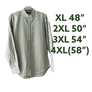 คอจีนลายริ้วใหญ่แขนยาวXL-4XL