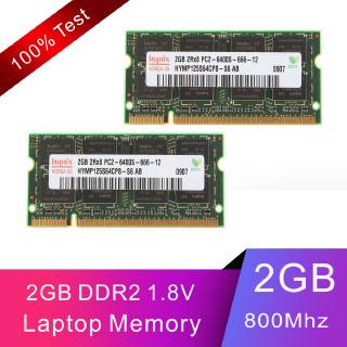 แรมหน่วยความจําแล็ปท็อป โน้ตบุ๊ก 4GB ( 2x 2 GB ) Hynix 2GB 2Rx8 DDR2 800MHz PC2-6400S 200Pin SO-DIMM 200Pin