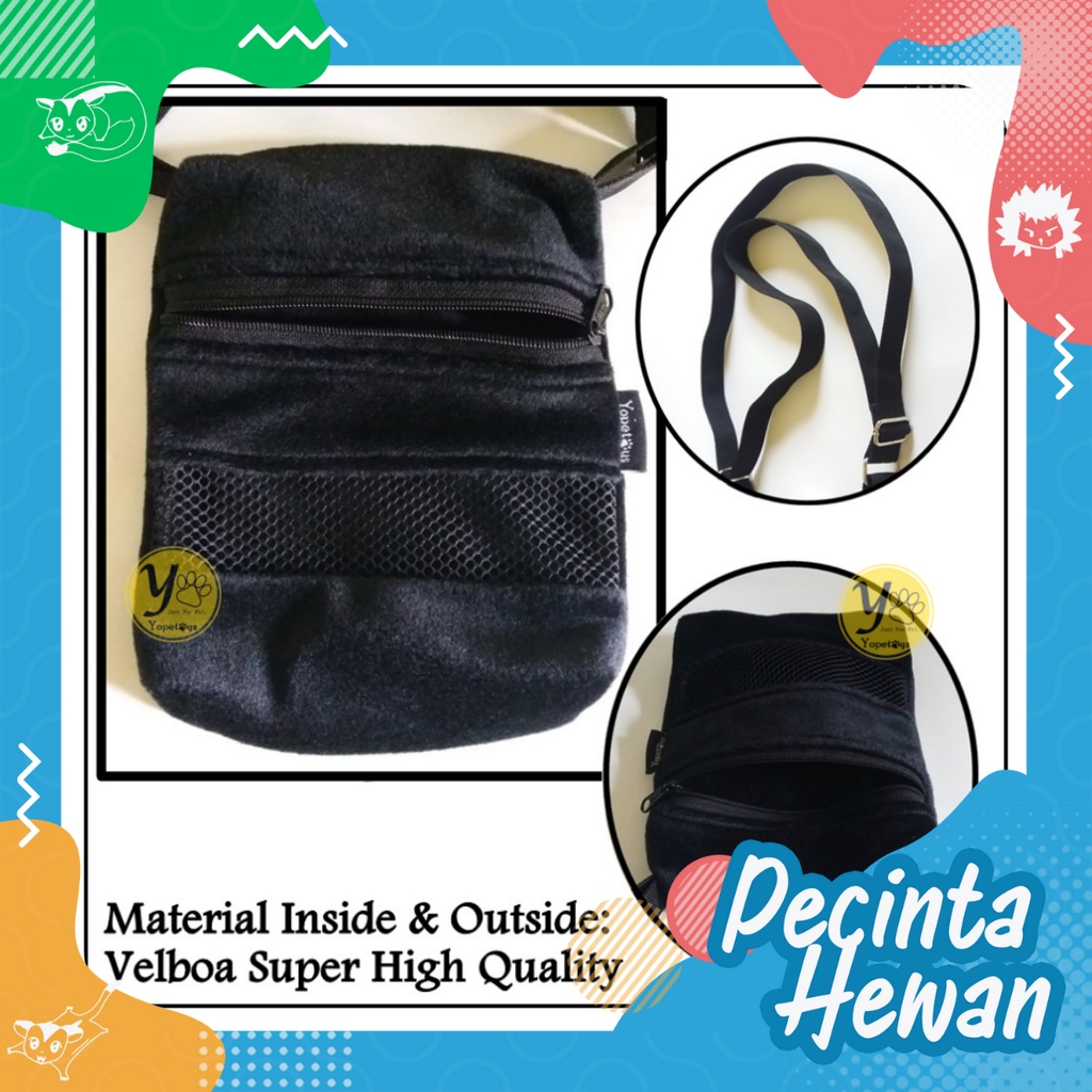 Yopetoys Bonding Pouch Sugar Glider Travel Pouch Sugar Glider Accessories Black Sugar Glider