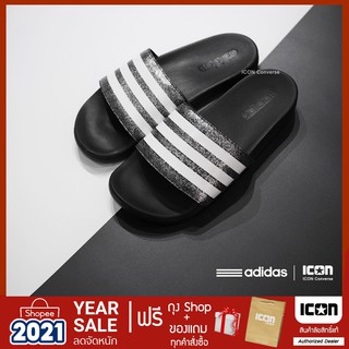 แตะพื้นนิ่ม adidas Adilette Comfort K - Glitter Black