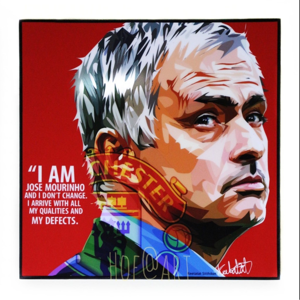 Jose Mourinho #3 โจเซ่ มูรินโญ โค้ช Manchester United แมนเชสเตอร์ แมนยู รูปภาพ​ติด​ผนัง​ pop art ฟุต