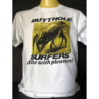 เสื้อนำเข้า Butthole Surfers Alive with Pleasure! Alternative Rock Punk Psychedelic Grunge Hardcore Retro Style Vintage