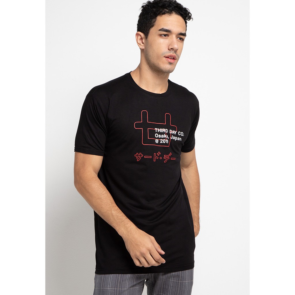 Third Day MTE49 instacool เสื้อยืดผู้ชาย simple Japanese thirddayco ซ้อนทับโลโก้เสื้อยืดสีดํา