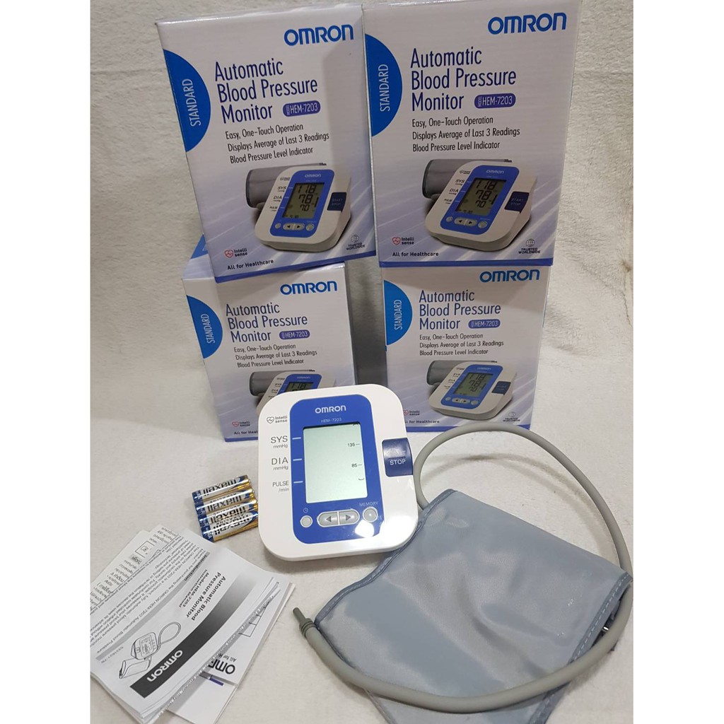 เครื่องวัดความดันโลหิตแบบดิจิตอล Omron HEM 7203💓โปรพิเศษ ฟรี Adapter 1 ชิ้น ปกติราคา (499.-)