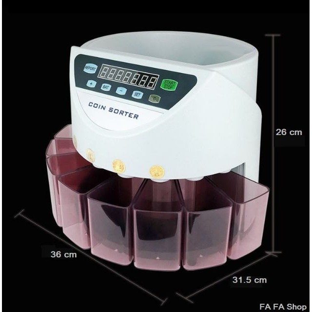 HOMEBU เครื่องนับเหรียญ เครื่องคัดแยกเหรียญ ดิจิตอล ระบบดิจิตอล แยกเหรียญได้ทุกชนิด เหรียญไทยทุกชนิด Money / Coin Sorter