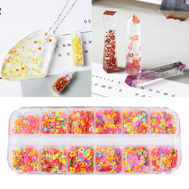 ค่าย Nail Art 3D Neon Pigment Epoxy Filling Fluorescent Slices ตกแต่ง