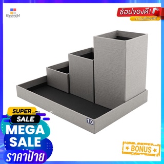 กล่องใส่ปากกากระดาษ STACKO SET HOME 25x18x3 ซม. สีเทาCARDBOARD PEN HOLDER STACKO SET HOME 25X18X3CM GREY