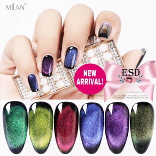 Milan สีทาเล็บเจล สีแม่เหล็กตาแมว 9D Cat Eye ขนาด 15 ml. ส่งฟรี + เก็บปลายทาง