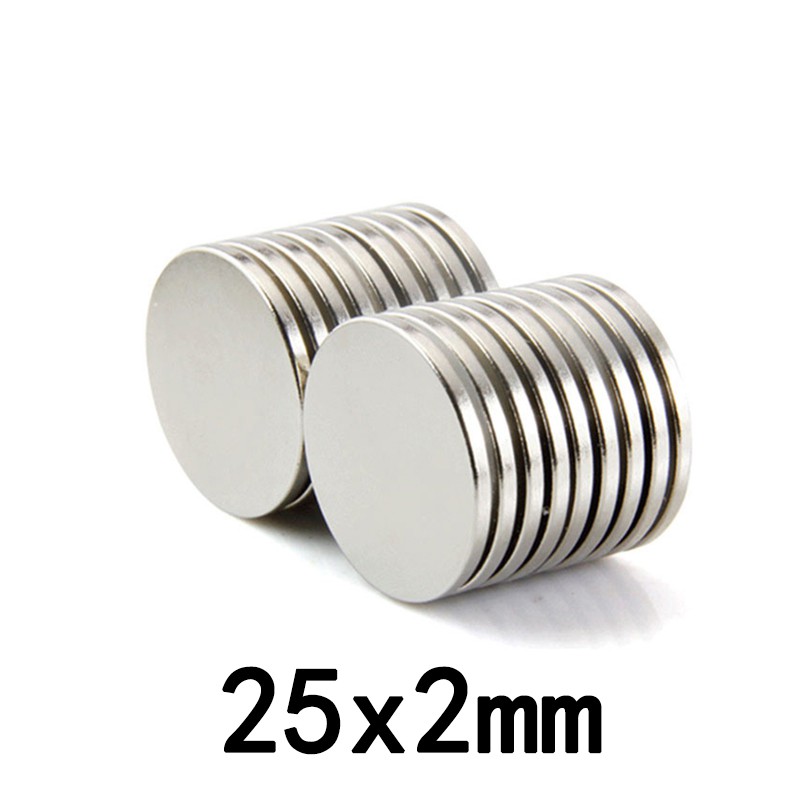 1ชิ้น แม่เหล็กแรงดึงดูดสูง 25x2 มม. กลมแบน 25x2มิล แม่เหล็กแรงสูง 25*2mm แม่เหล็ก Magnet Neodymium 25mm x 2mm