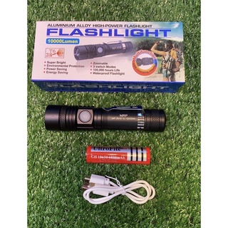 Compact Flashlight ไฟฉาย WT-518 ไฟฉายแรงสูง ไฟฉายซูมได้ เปิดไฟได้ 3 ระดับ ชาร์จ USB สว่างมาก ถูกที่สุด