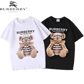 เสื้อยืดแขนสั้นผ้าฝ้ายพิมพ์ลาย Burberry แฟชั่น Unisex