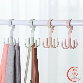 360 องศา ที่แขวนของแบบตะขอ คละสี ที่แขวนของแบบตะขอ 4 แฉก หมุนได้  / 4 Position Cloth Hanger