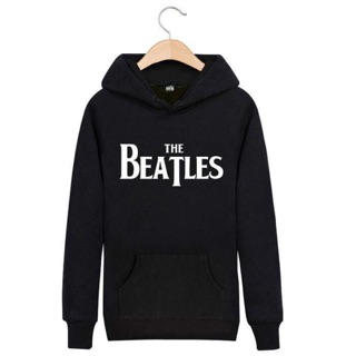 * เสื้อแบบมีฮู้ด สกรีนลาย The Beatles(สีดำ)