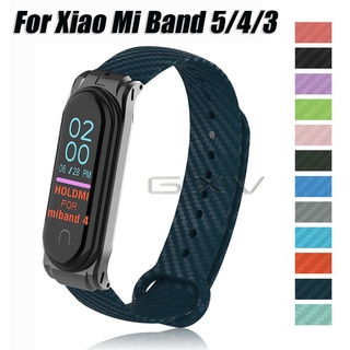 สายรัดข้อมือคาร์บอนไฟเบอร์สําหรับ Xiaomi Mi Band 5 Band Xiaomi 4 / 3 Smart Accessories